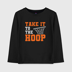 Лонгслив хлопковый детский To The Hoop, цвет: черный