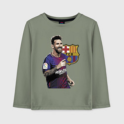 Лонгслив хлопковый детский Lionel Messi Barcelona Argentina, цвет: авокадо