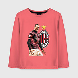 Лонгслив хлопковый детский Zlatan Ibrahimovic Milan Italy, цвет: коралловый