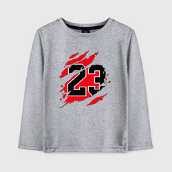 Лонгслив хлопковый детский Bulls 23, цвет: меланж