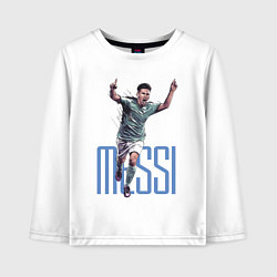 Лонгслив хлопковый детский Lionel Messi Barcelona Argentina Striker!, цвет: белый