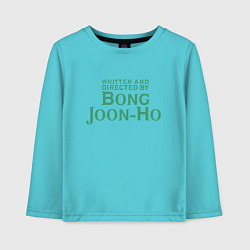 Лонгслив хлопковый детский Bong Joon-Ho, цвет: бирюзовый