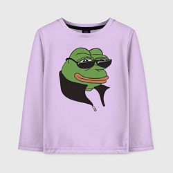 Лонгслив хлопковый детский Лягушонок Пепе, цвет: лаванда