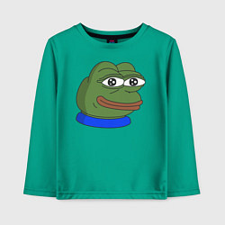 Лонгслив хлопковый детский Лягушонок Пепе, цвет: зеленый