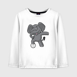 Лонгслив хлопковый детский Слон - Волейбол, цвет: белый