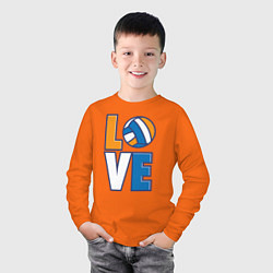 Лонгслив хлопковый детский Love Volleyball, цвет: оранжевый — фото 2