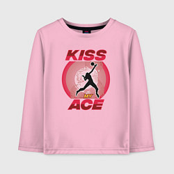 Лонгслив хлопковый детский Kiss Ace, цвет: светло-розовый
