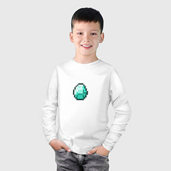 Лонгслив хлопковый детский Алмаз Майнкрафт, цвет: белый — фото 2