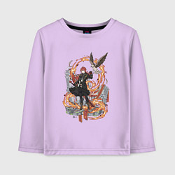 Лонгслив хлопковый детский Дилюк в деле, цвет: лаванда