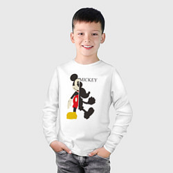Лонгслив хлопковый детский Mickey силуэт, цвет: белый — фото 2