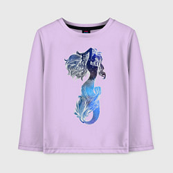Лонгслив хлопковый детский Русалка, цвет: лаванда