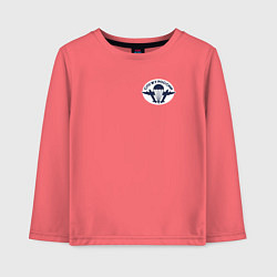 Лонгслив хлопковый детский ВДВ Служу России, цвет: коралловый