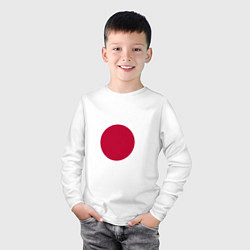 Лонгслив хлопковый детский Япония Японский флаг, цвет: белый — фото 2