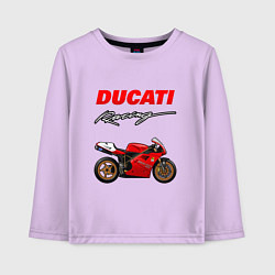 Лонгслив хлопковый детский DUCATI ДУКАТИ MOTOSPORT, цвет: лаванда