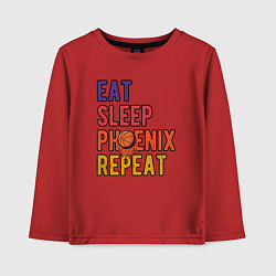 Лонгслив хлопковый детский Eat, Sleep, Phoenix, цвет: красный