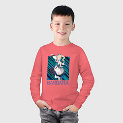 Лонгслив хлопковый детский Барбара Genshin Impact, цвет: коралловый — фото 2