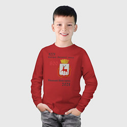 Лонгслив хлопковый детский НиНо 800, цвет: красный — фото 2