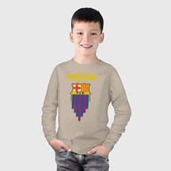 Лонгслив хлопковый детский Барселона Испания, цвет: миндальный — фото 2