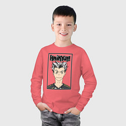 Лонгслив хлопковый детский Котаро Бокуто Haikyuu!!, цвет: коралловый — фото 2