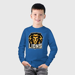 Лонгслив хлопковый детский Lions, цвет: синий — фото 2