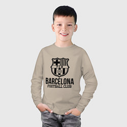 Лонгслив хлопковый детский Barcelona FC, цвет: миндальный — фото 2