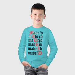 Лонгслив хлопковый детский Real Madrid, цвет: бирюзовый — фото 2