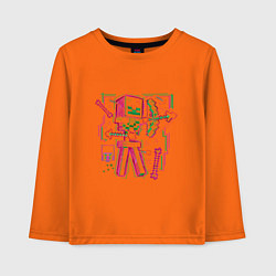 Лонгслив хлопковый детский Майнкрафт скелет лучник, цвет: оранжевый