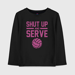 Лонгслив хлопковый детский Shut Up And Serve, цвет: черный