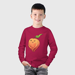 Лонгслив хлопковый детский Милая персик, цвет: маджента — фото 2