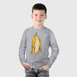 Лонгслив хлопковый детский Банан, цвет: меланж — фото 2