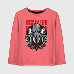 Лонгслив хлопковый детский Осьминог, цвет: коралловый