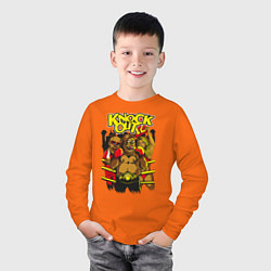 Лонгслив хлопковый детский Горилла боксёр, цвет: оранжевый — фото 2