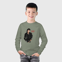 Лонгслив хлопковый детский BAD Майкл Джексон, цвет: авокадо — фото 2