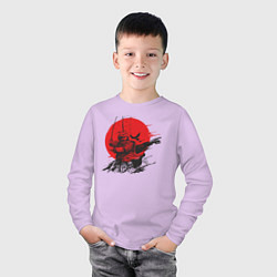 Лонгслив хлопковый детский Самурай, цвет: лаванда — фото 2