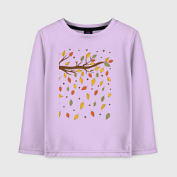 Лонгслив хлопковый детский Листья, цвет: лаванда
