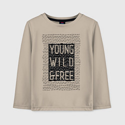 Лонгслив хлопковый детский YOUNG WILD &FREE, цвет: миндальный