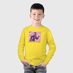 Лонгслив хлопковый детский S-sempai Siren Head, цвет: желтый — фото 2