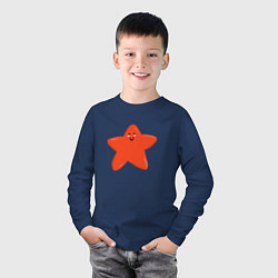 Лонгслив хлопковый детский Звезда, цвет: тёмно-синий — фото 2