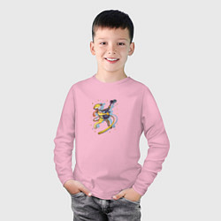 Лонгслив хлопковый детский Музыкальный леопард, цвет: светло-розовый — фото 2