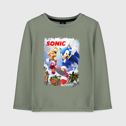 Лонгслив хлопковый детский SONIC СОНИК Z, цвет: авокадо