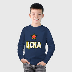 Лонгслив хлопковый детский ЦСКА, цвет: тёмно-синий — фото 2