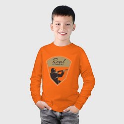 Лонгслив хлопковый детский Настоящий охотник, цвет: оранжевый — фото 2