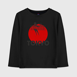 Лонгслив хлопковый детский Волейбол - Токио, цвет: черный
