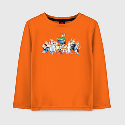 Лонгслив хлопковый детский Астерикс, Обеликс и Галлы, цвет: оранжевый