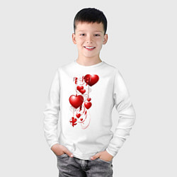 Лонгслив хлопковый детский Праздничный купидон, цвет: белый — фото 2