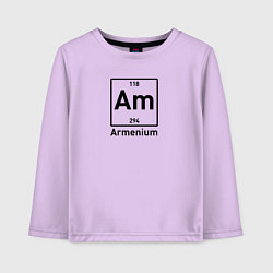 Лонгслив хлопковый детский Am -Armenium, цвет: лаванда