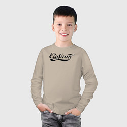 Лонгслив хлопковый детский Elysium логотип, цвет: миндальный — фото 2