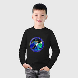 Лонгслив хлопковый детский SPACEX Илон Маск Лого, цвет: черный — фото 2