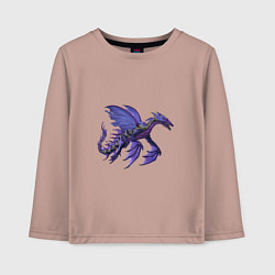 Лонгслив хлопковый детский Сумеречный дракон, цвет: пыльно-розовый