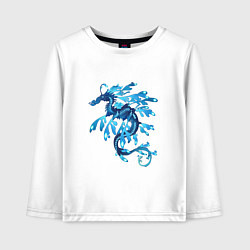 Лонгслив хлопковый детский Морской дракон, цвет: белый